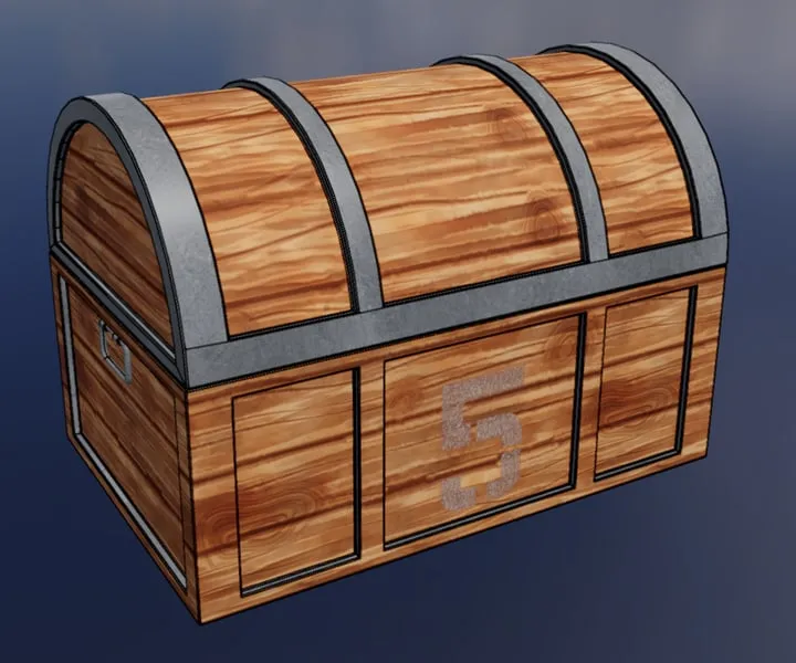 The chest displayed with its Albedo channel only