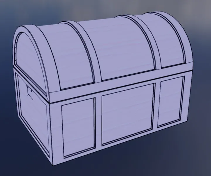The chest displayed with its Normal channel only